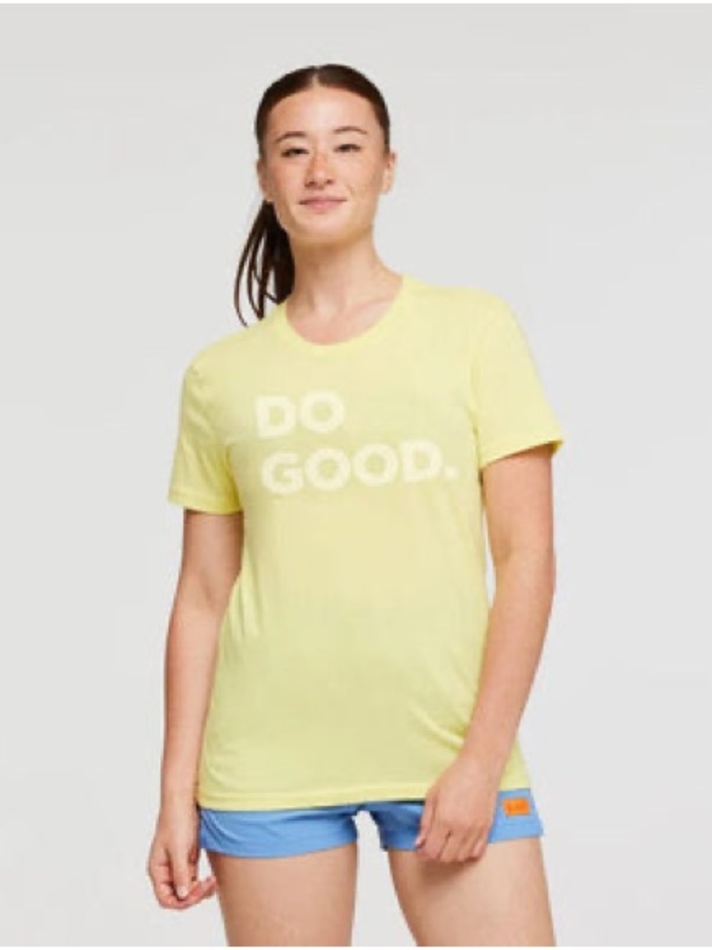 cotopaxi Lemon Yellow "DO GOOD." Women's Organic Cotton Blend Crew Tee